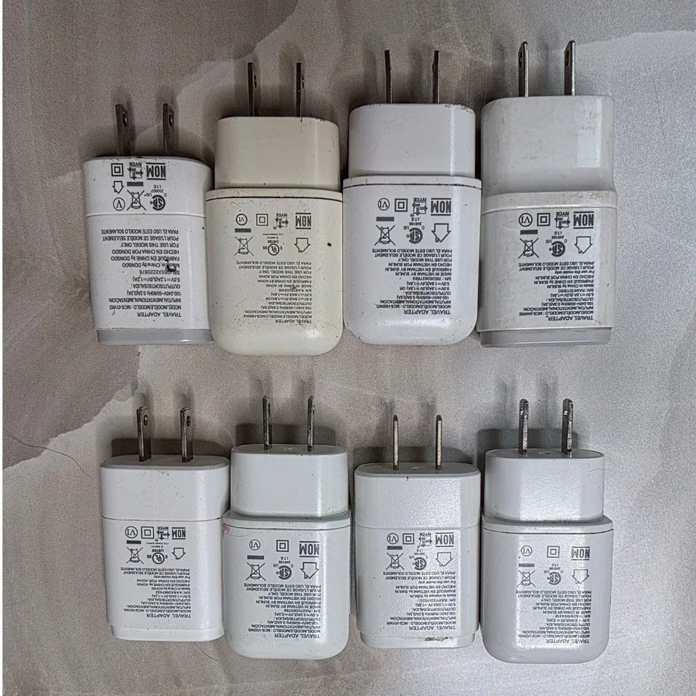 Lot of 8 LG USB Wall Charger Adapters Fast Charge MCS-H06WR MCS-V01WA White W4